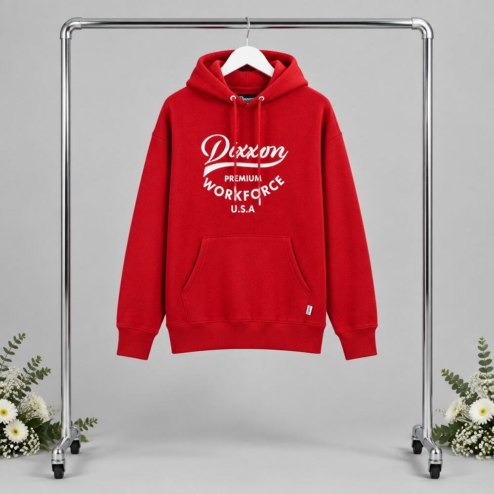 🔥 Dixxon Premium Workforce USA Hoodie – Red – Size M